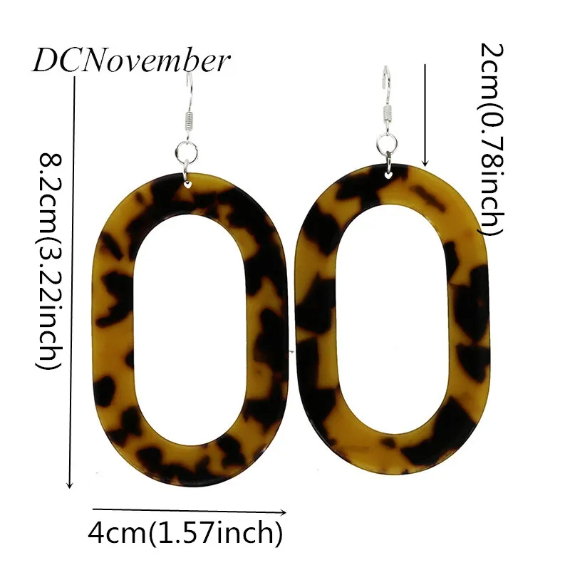 DCNovember Модные Винтажные Черепаховые геометрические овальные акриловые Висячие