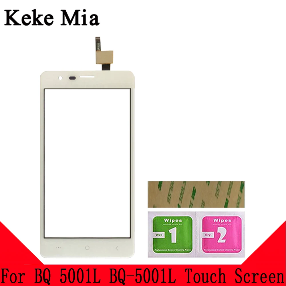 White No Tools Keke Миа 5," мобильный телефон сенсорный экран для BQ 5001L BQ-5001L BQ5001L стекло Передняя панель дигитайзер объектив сенсор и инструменты - Цвет: White No Tools
