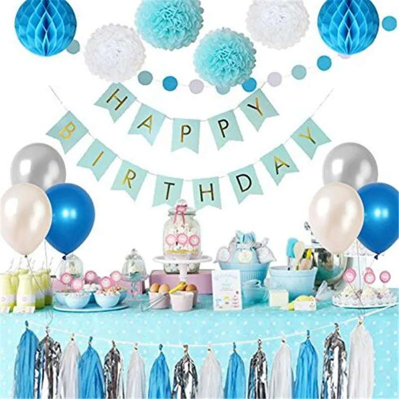 Набор воздушных шаров со снежной тематикой баннер на день рождения бумажный