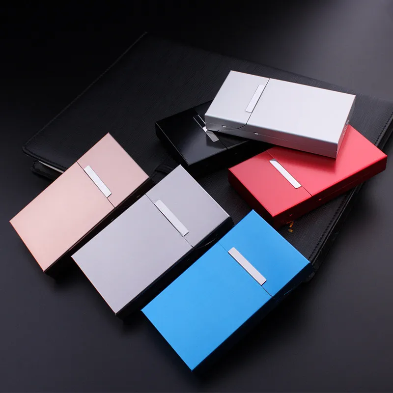 Women Magnetic Flip Cigarette Case Box Aluminium Alloy Herb Metal Cigar Hold 20pcs Fine Cut | Дом и сад