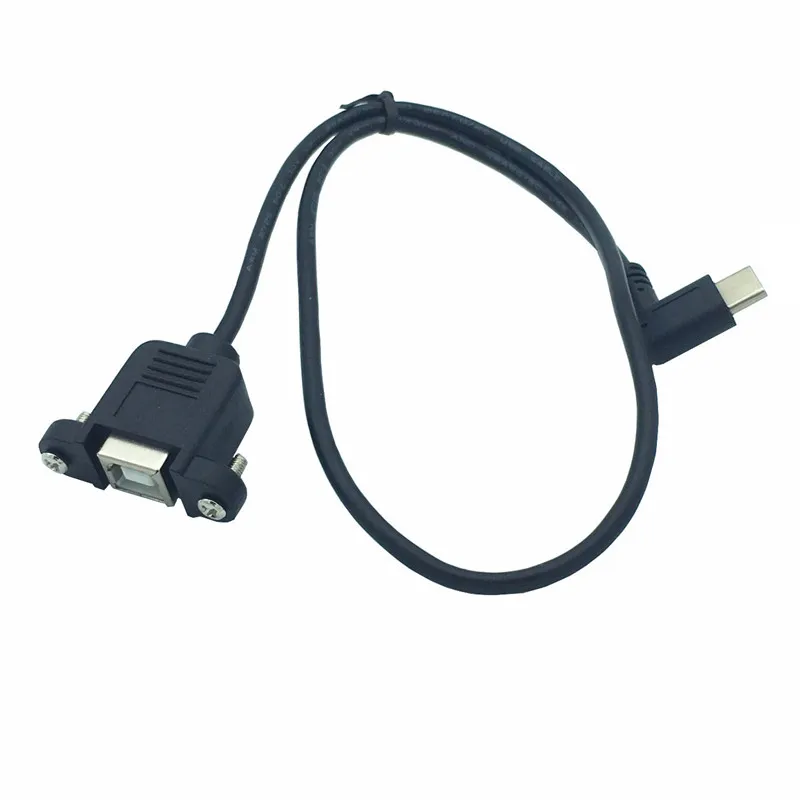 50 см USB 2 0 B гнездо принтера Панель Крепление к Type c правый угол Мужской кабель для