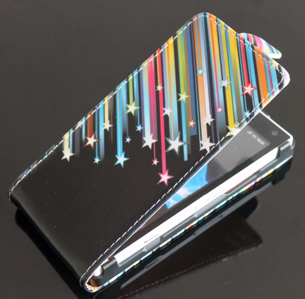 Rainbow Star Дизайн кожа флип Стенд сумка кожного покрова чехол для Sony Xperia S LT26i Телефон