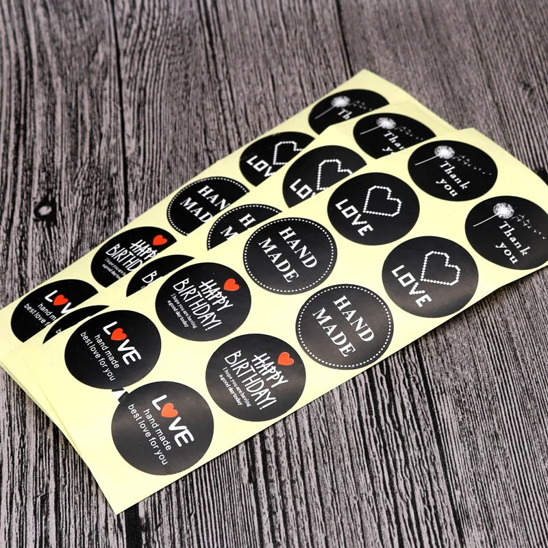 DIy black thank you seal sticker label pretty varous jewelry ручной работы этикетки для пакетов