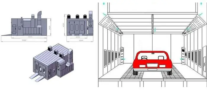 Покрасочная камера с системой краски воды для автомобиля мебели или деталей|spray
