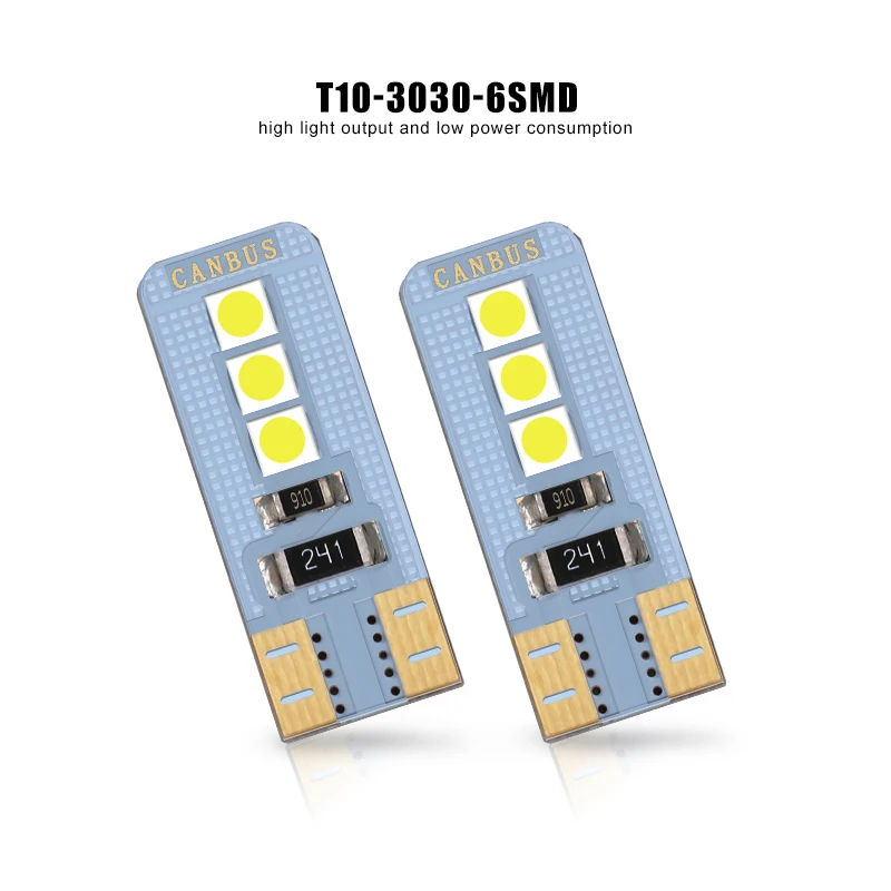 Светодиодный светильник T10 W5W 194 для автомобиля 2 шт. 12 В 3030 6 SMD белый синий Canbus|Сигнальная лампа| |