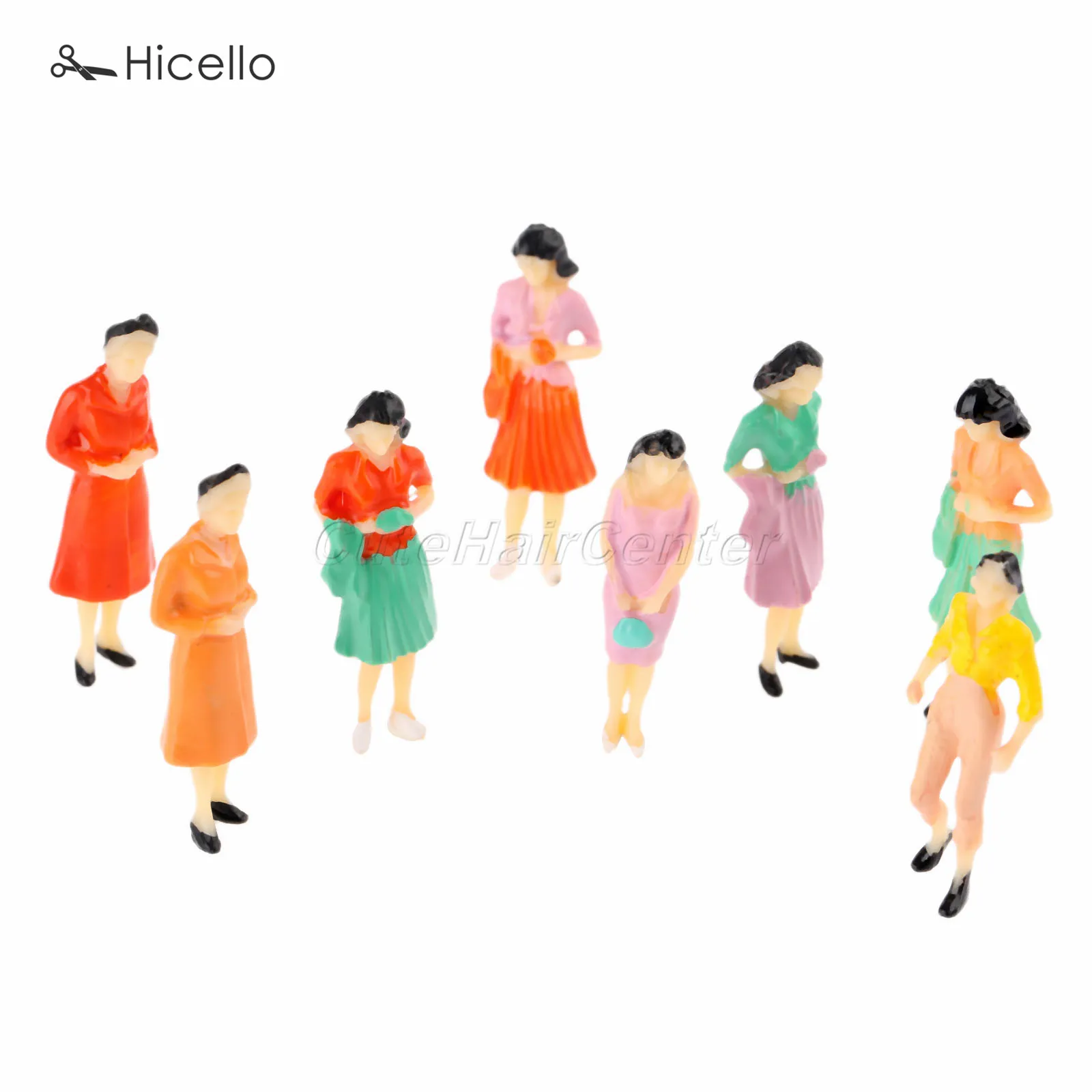 100pcs Plastic Model People 25mm/18mm/9mm Train Scale 1:75 1:100 1:200 Painted Figure Scenes simulation human models