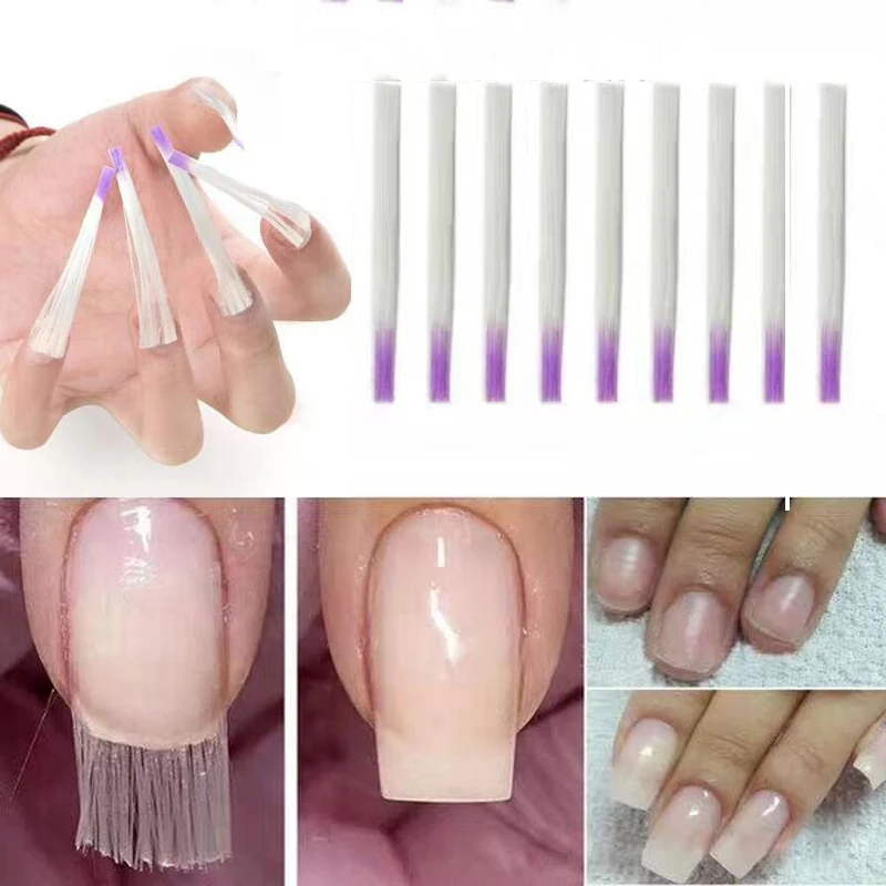 5.5cm*10pcs Fiberglass Nail Extension+1Pcs Scraper Silk Fiber Extension Form Tips Manicure Salon Tool Set | Красота и здоровье