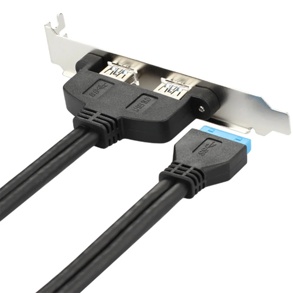 PCI Dual USB 3 0 для PC задний медный провод Женский до 20Pin кронштейн компьютерная панель