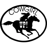 16cm12 8cm cowgirl up horse riding rodeo car creative sticker decoration car sticker with black sliver c8 0396