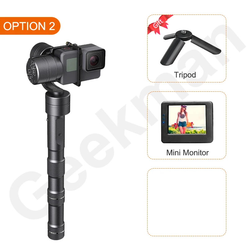 With Monitor Zhiyun Z1 Evolution 3-х позиционный ручной карданный стабилизатор для экшн-камеры GoPro Hero 4 5 XiaoYi/дополнительный монитор Камера PK Hohem Isteady Pro - Цвет: With Monitor
