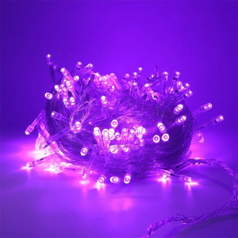 Purple Рождество наружное освещение 20 Вт, 30 Вт, 50/100 м светодиодный уличный гирлянда Фея гирлянда, декор для сада парка вход 8 Изменение Световой - Цвет: Purple