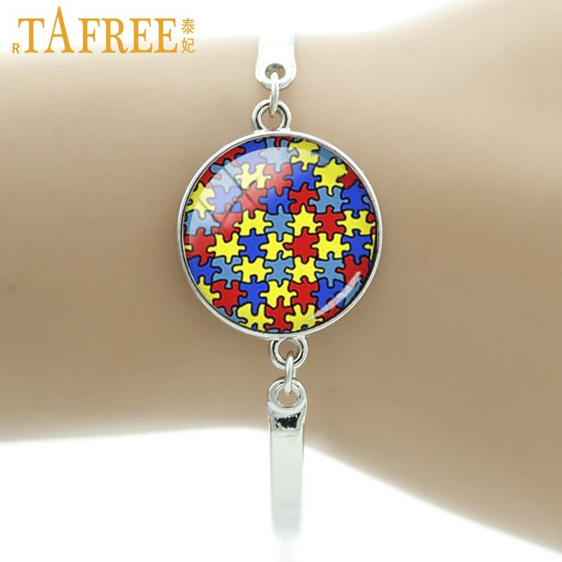 TAFREE бренд аутизм сердце браслет красочные аутизма осведомленности головоломки