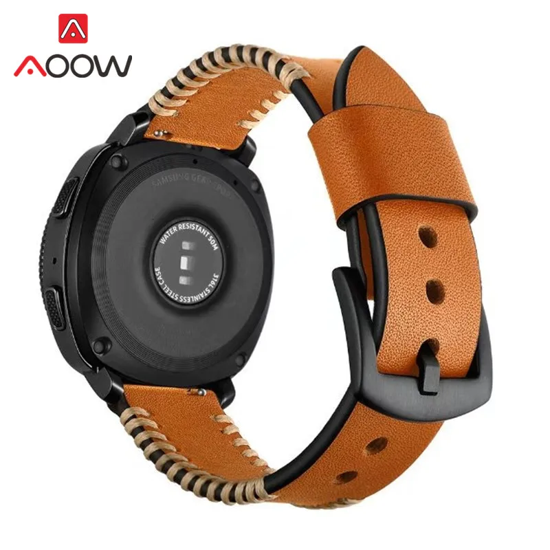 Ремешок из натуральной кожи для Samsung Gear Sport S2 S4 быстросъемный сменный Браслет