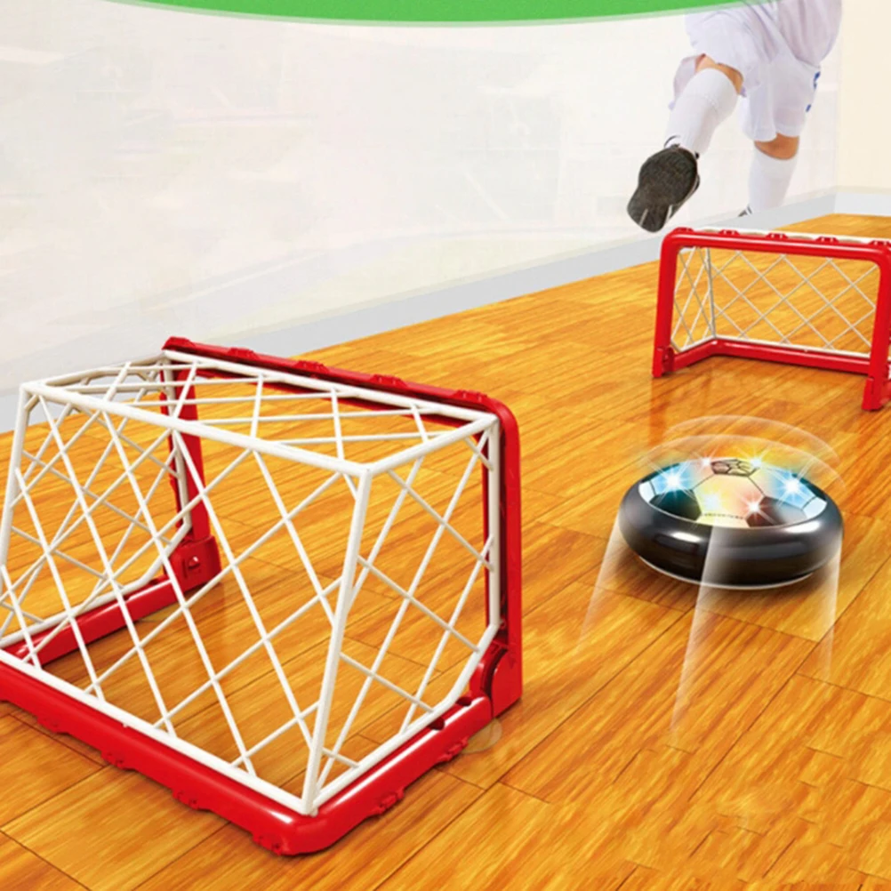 

New Arrival Air Power Floating Soccer Colorful Flashing Light Ball Sports Toys With Replaceable Pearl cotton edge And Two Goals