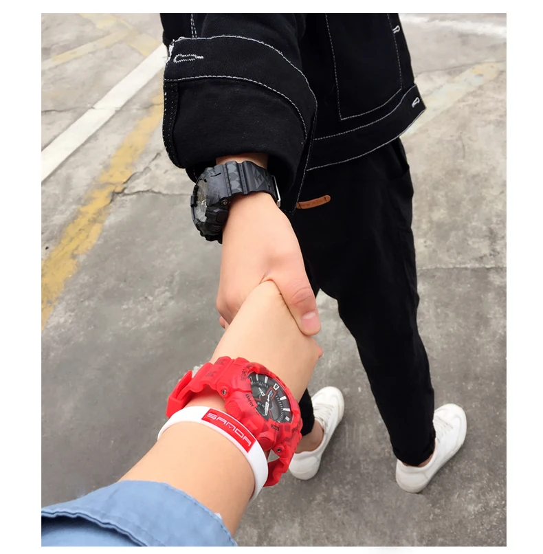 Часы SANDA с аналоговым дисплеем высокого качества водонепроницаемые часы задний