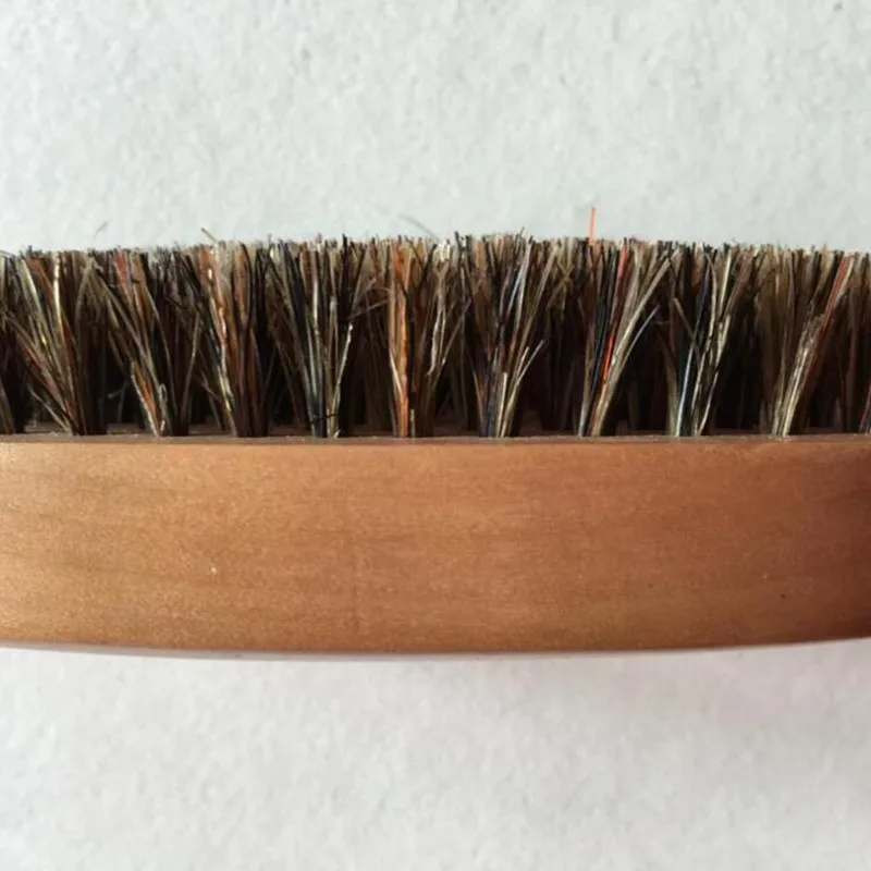 1 Pc Mustache Beard Brush Natural Boar Bristle Oval Handle Men's Face Message Facial Hair Comb Shaving Badger Brushes | Красота и