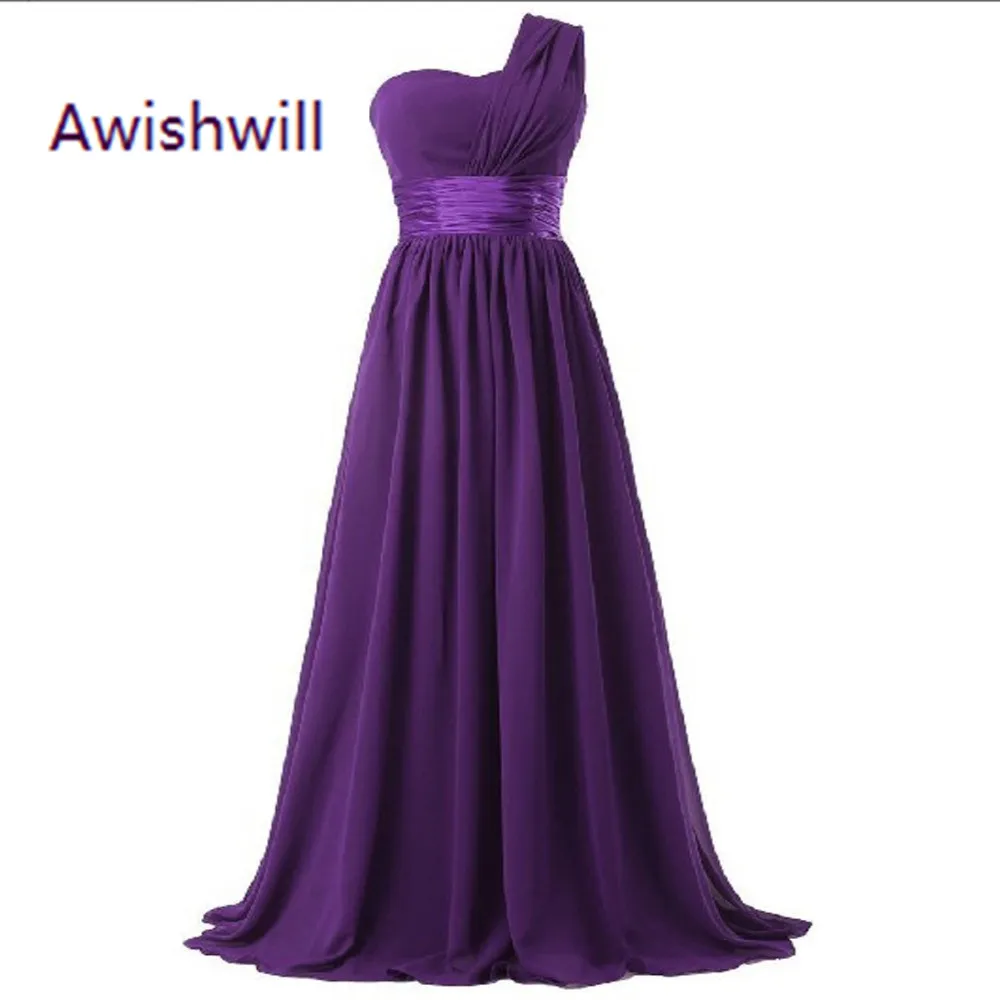 Дешевое длинное платье подружки невесты на одно плечо 2020 ТРАПЕЦИЕВИДНОЕ