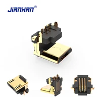 1 100 packs 90 degree micro usb connector 5 pin flat micro usb connectors adapter for pcb usb 2 0 charging cable android phone