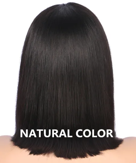 Natural Black Медовый блонд, парики на кружеве, Омбре, человеческие волосы, парик 13x6, парик на кружеве, Боб, прямой, без клея, предварительно выщипанные, черные волосы для женщин - Цвет: Natural Black