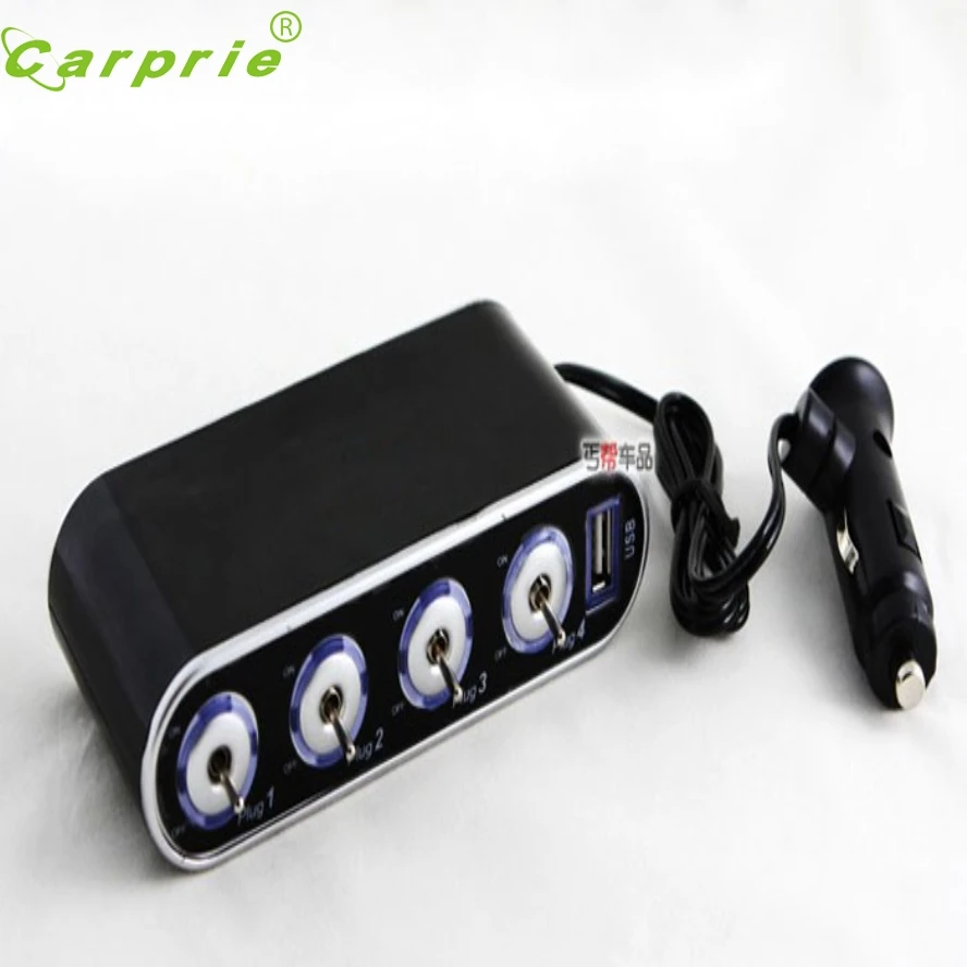 Новое поступление 4-полосная usb-порт розетка для автомобильного прикуривателя