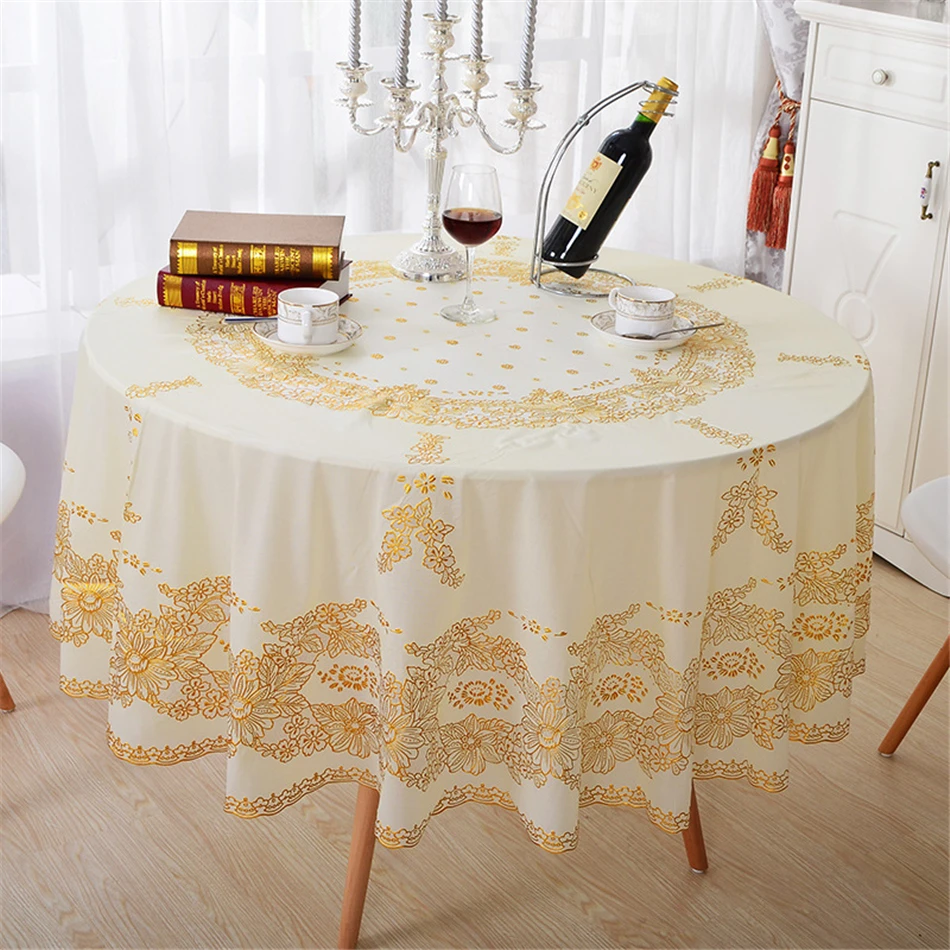 Пасторальная ПВХ горячее тиснение Цветочная скатерть Водонепроницаемая