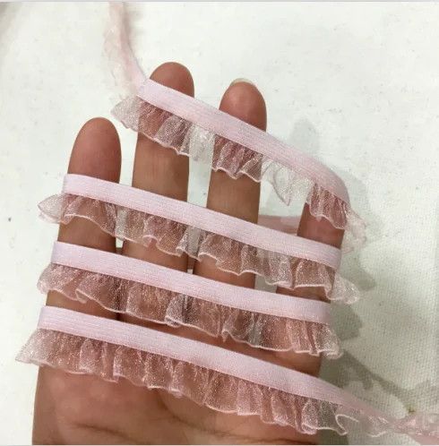 Светильник-розовая кружевная ткань эластичные складки отделка подол платья 1 5 см