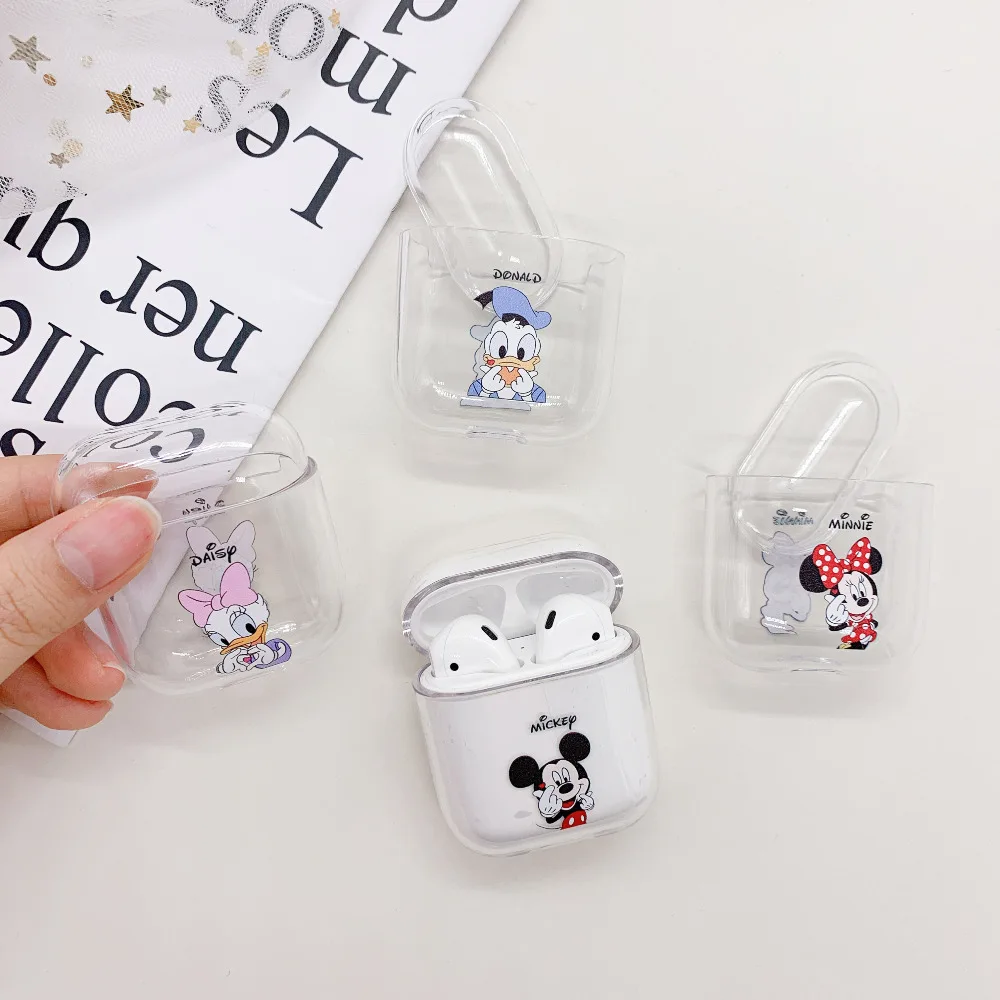 Airpods чехол милый для airpods мультфильм защитный жесткий прозрачный беспроводной