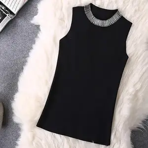 Майка женская, шелковая, ручной работы, с бисером, весна-лето