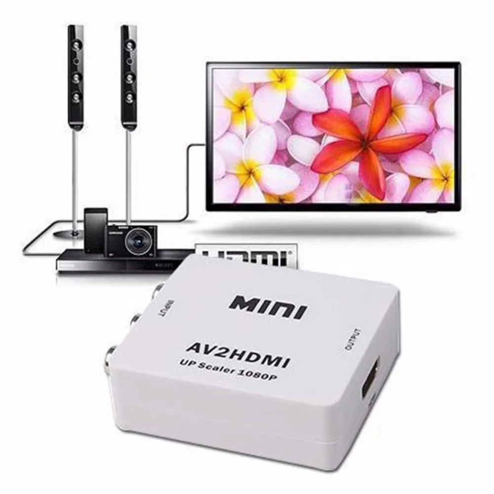 Мини AV в HDMI видео конвертер AV2HDMI 720p 1080p Upscaler адаптер A09|Кабели USB| |