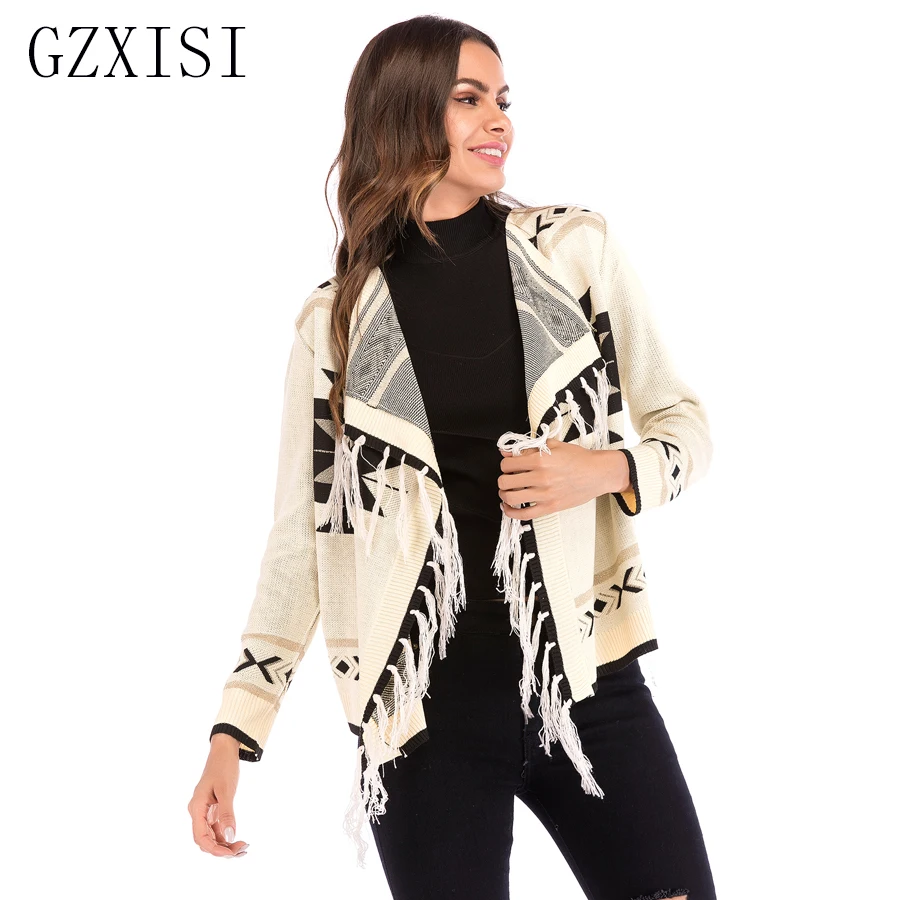 

jacket women full knitted open stitch coat streetwear jaket White loose tassel lady Outerwear feminina coats and jackets women