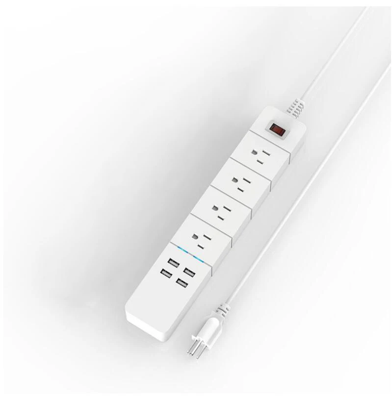 USPowerStripwithUSB Tuya Smart Life app подключи и играй WiFi блок питания 10 А синхронизация работа с Amazon Alexa Goolge домашний телефон приложение удаленное 90 В-250 В - Цвет: USPowerStripwithUSB