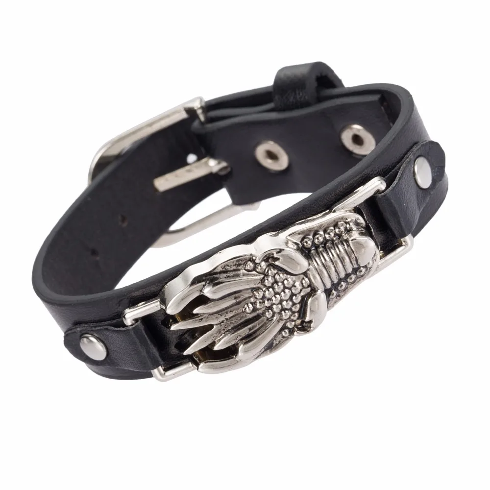 Модный очаровательный браслет дракона с ремнем кожаный пряжкой Для Мужчин
