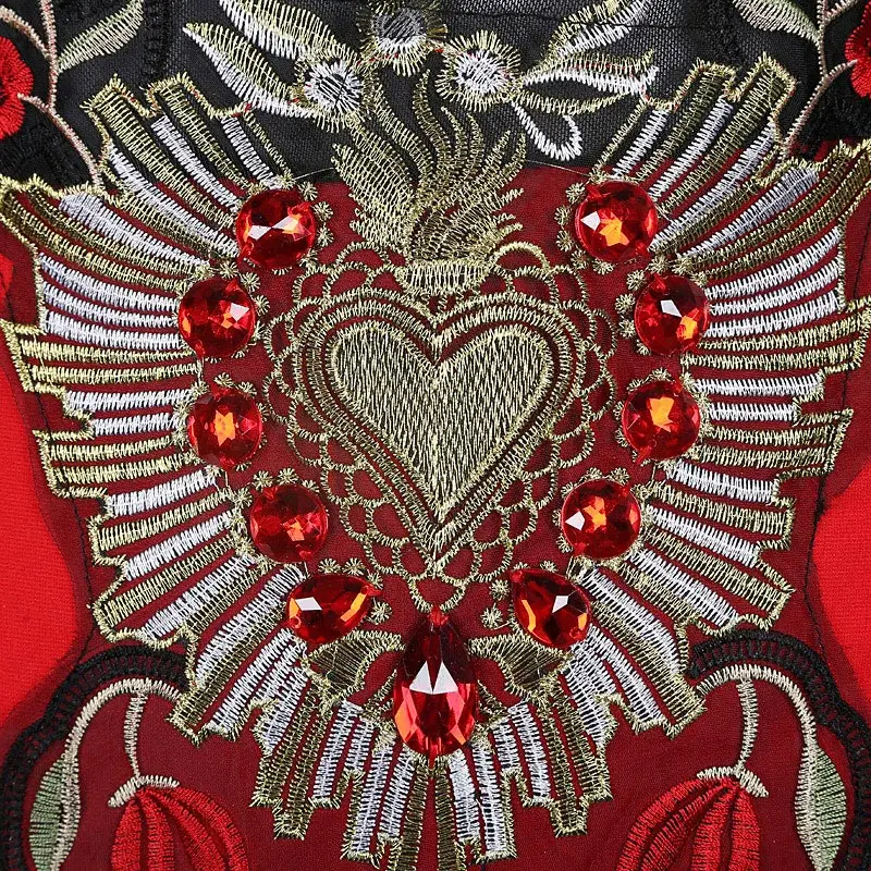 Женские прозрачные костюмы для Хэллоуина певицы винтажная вышивка в стиле