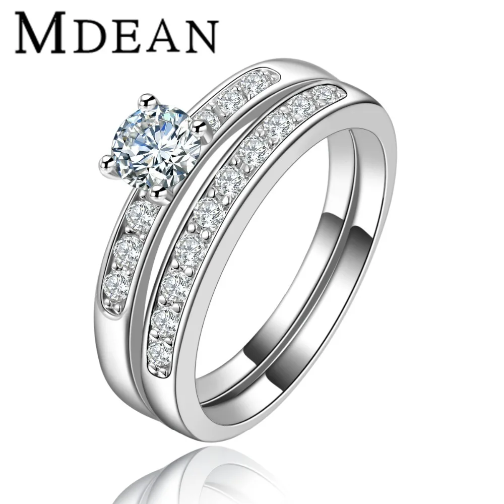 Белый позолоченные кольцо устанавливает для женщин обручальное бижутерии леди