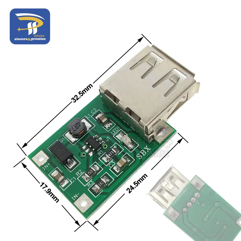 DC-DC регулируемый Повышающий Модуль источника питания USB аккумулятор 0,9 V~ 5V литр 5V 600MA 1A 3A USB выход зарядное устройство Повышающий Модуль - Цвет: 5V 600MA Green