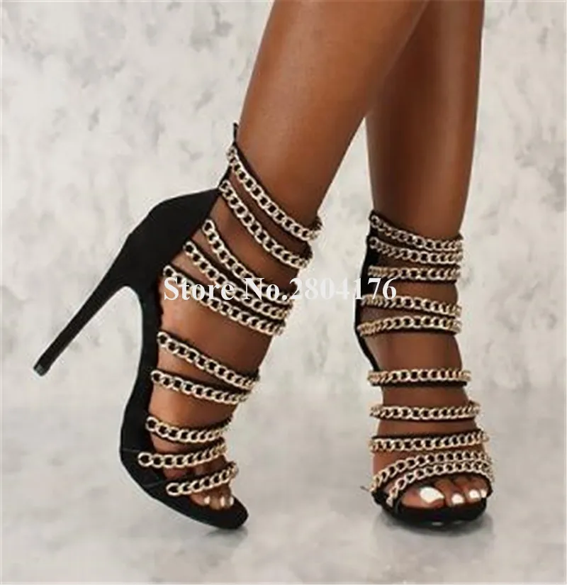 Женские элегантные модные сандалии-гладиаторы на шпильках с открытым носком и