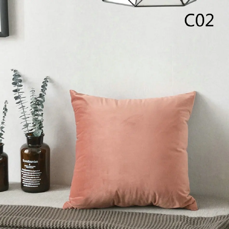 C02 Супер мягкий Бархатный Чехол для подушки 30x50/40x40/45x45/40x60/50x50/55x55/60x60 см, наволочка для дивана, декоративный чехол для подушки - Цвет: C02