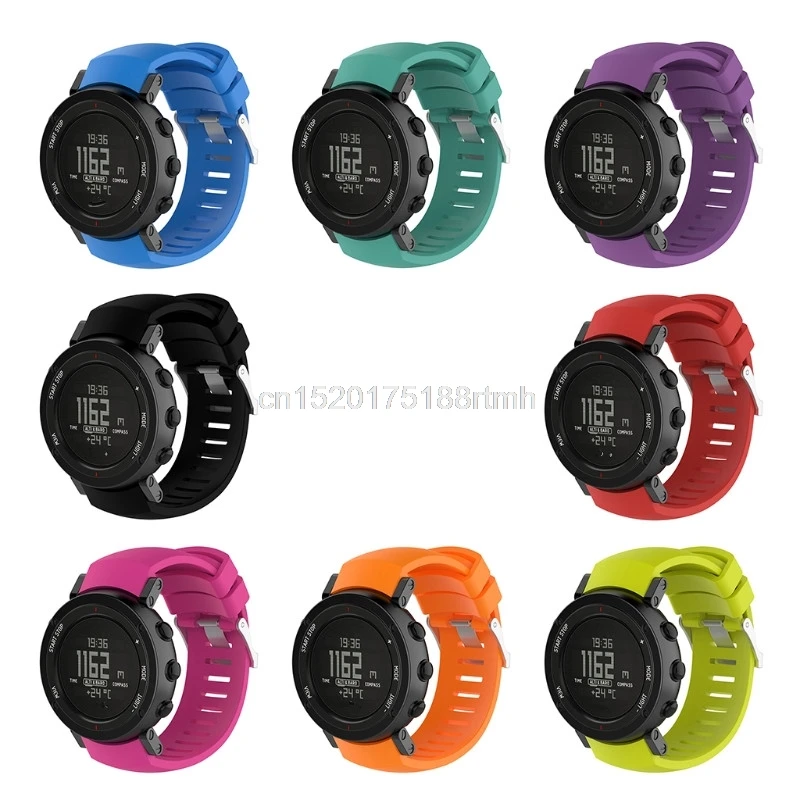 Сменный силиконовый ремешок для наручных часов SUUNTO Core ALU черные спортивные часы с