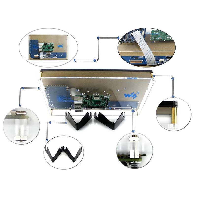 10,1 дюймов HDMI lcd H с корпусом 1024x600 разрешение емкостный сенсорный дисплей Поддержка Raspberry Pi 3B 3B+ RPI0 RPI zero W BB Черный