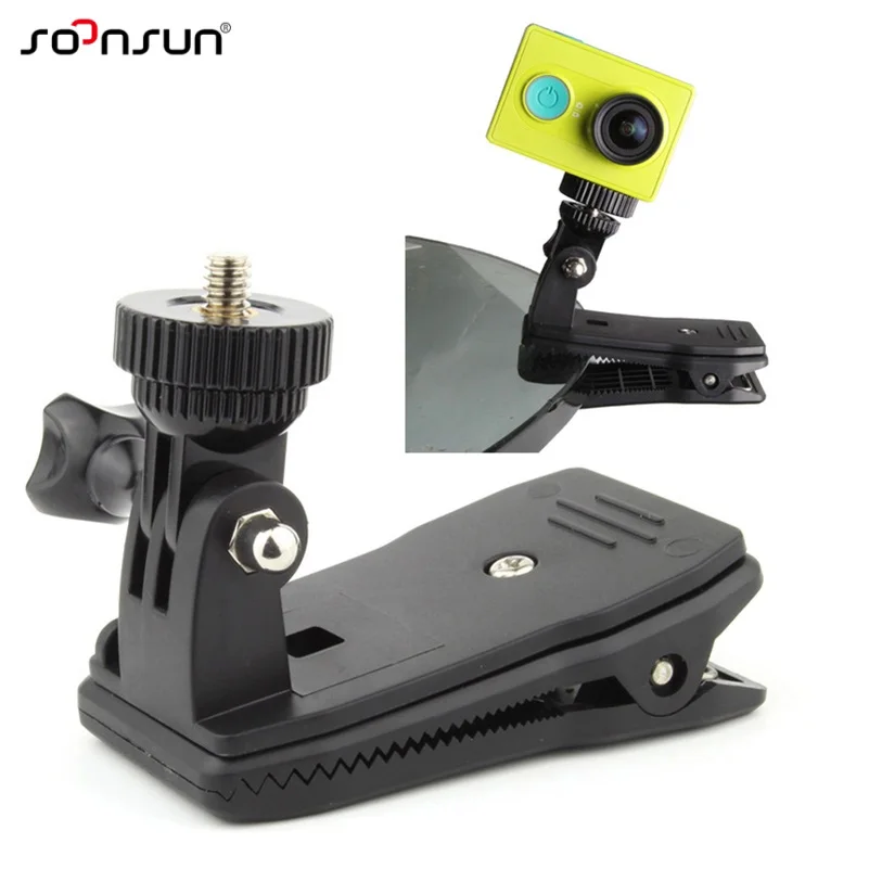 SOONSUN 360 'поворотный быстрый зажим рюкзак Rec-крепление клипов для GoPro Hero 2 3 4 5 6 7 для Yi 4k SJCAM Go Pro Аксессуары