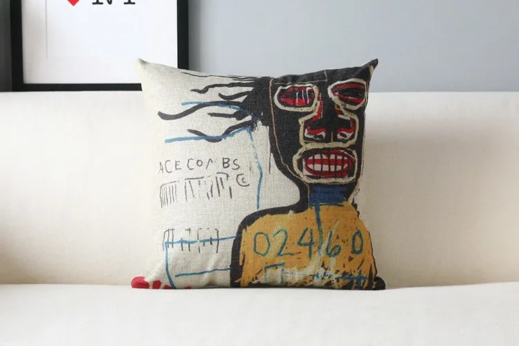 Basquiat подушка с граффити чехол декоративное хлопковое белье Наволочка декоративная наволочка 45 см