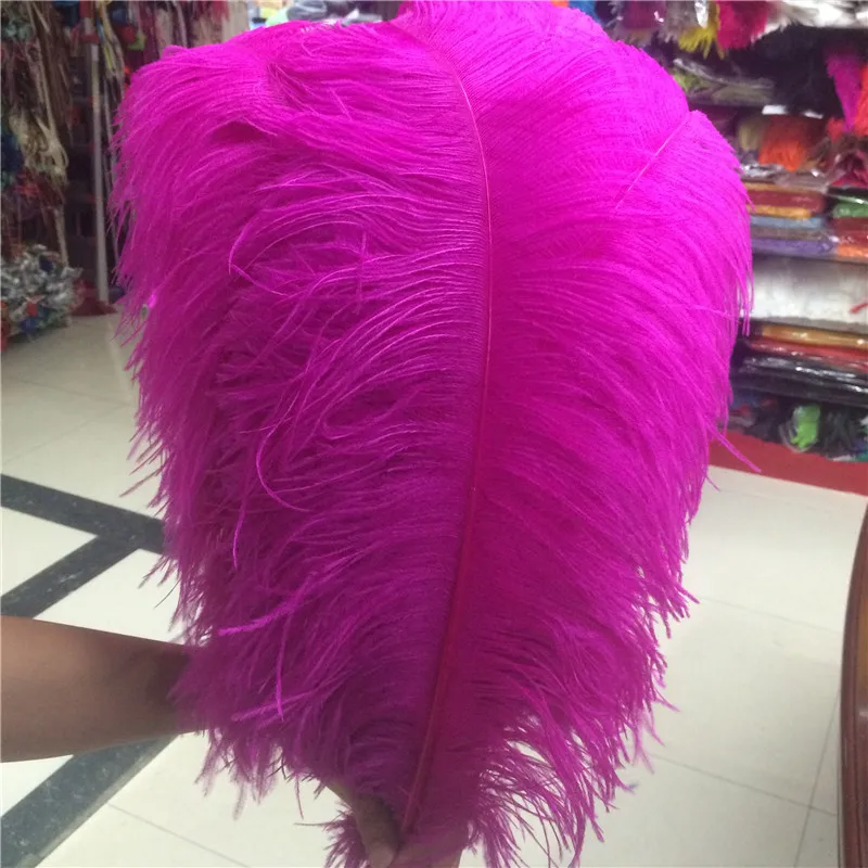 

Wholesale Cheap 500 Pcs/Lot Natural Ostrich Feathers Rose Red Hard rod 15-75CM Hotel Party Wedding Decorations Jewelry plumes