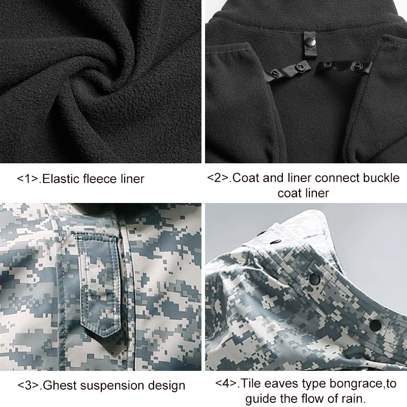 CQB Outdoor Sports Tactical Camping 2-piece set Winter Jacket Men's Skiing Clothes Windproof Warm for Hiking Hunting | Спорт и