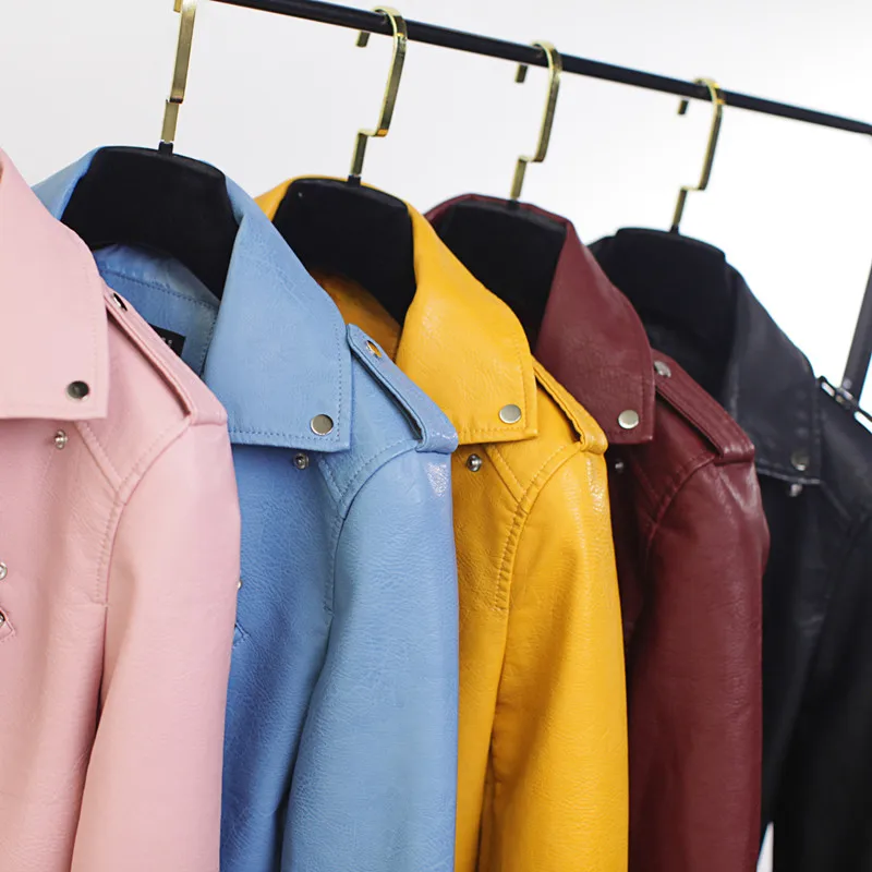 Женская кожаная куртка на молнии DHfinery мотоциклетная из искусственной кожи