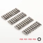 Набор насадок для электрической отвертки Pozi, 10 шт., 14 дюйма, 6,35 мм, шестигранный хвостовик 25 мм, Нескользящие насадки PZ0 PZ1 PZ2 PZ3 Pozidriv