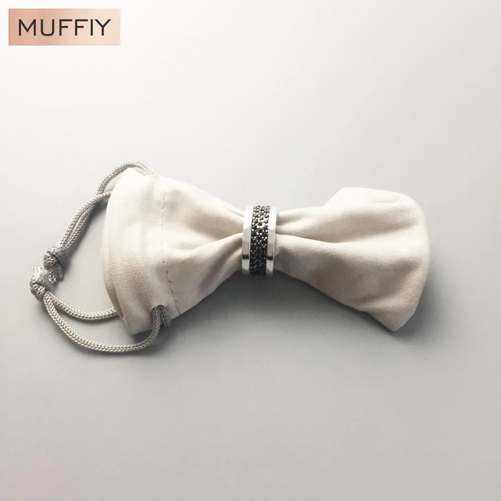 Классическое черное серебряное кольцо вечности модный подарок для женщин и