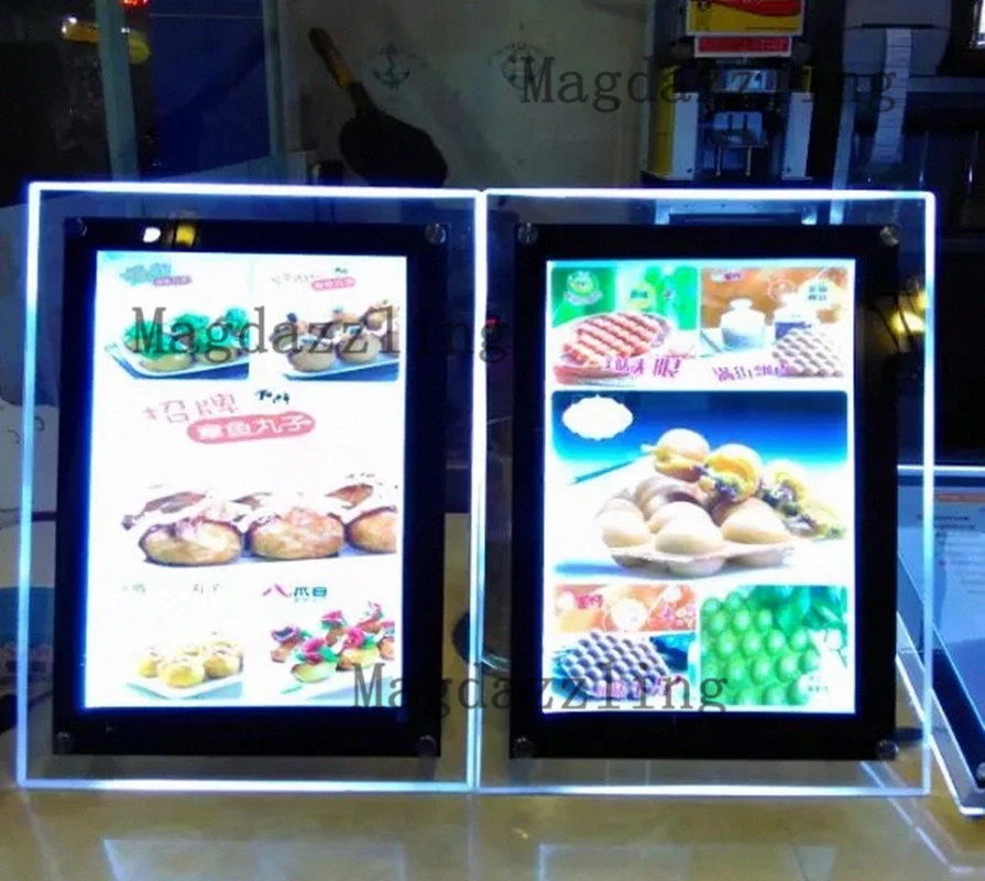 Высокая яркость A4 акриловая рамка со светодиодной осветительный