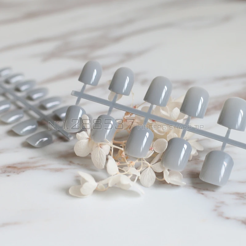 Новинка 2017 24 шт. накладные ногти чернильные синие серые конфетные короткие