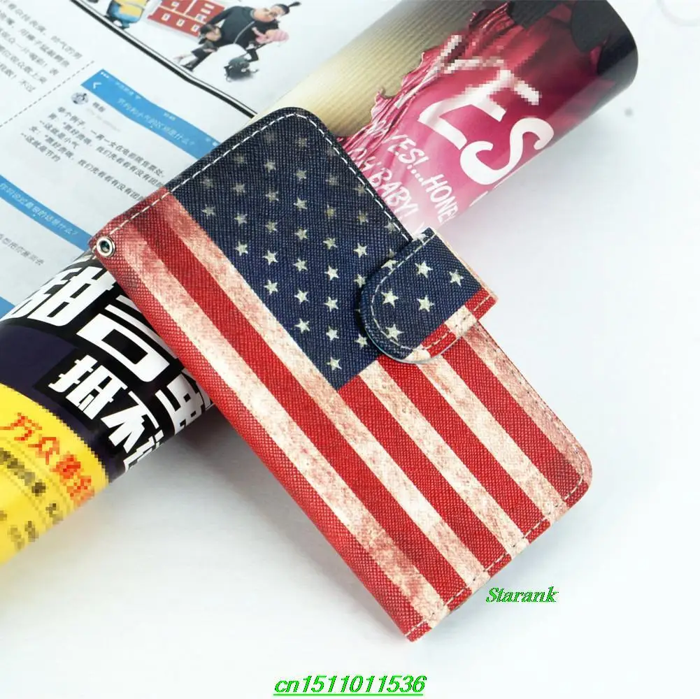 United States Flag pattern wide strips Composition for Samsung Galaxy Grand 2 G7102 G7106 G7108 G7109 leather sheath |