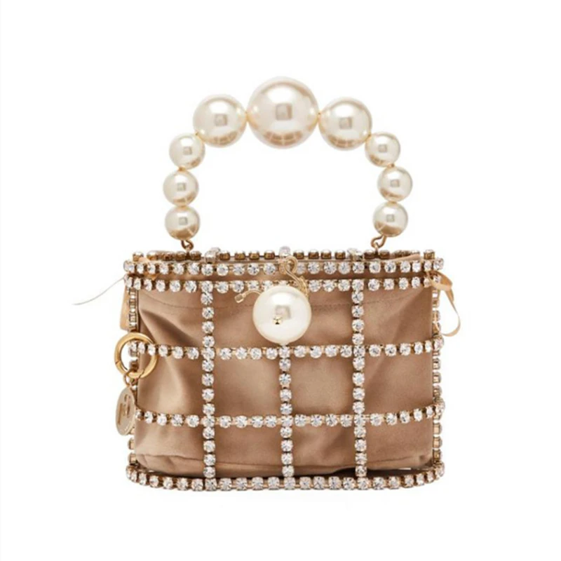 Жемчужная винтажная Женская вечерняя сумка с металлическими вырезами и